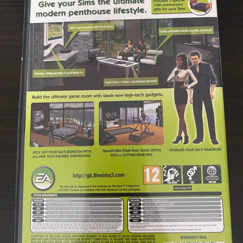 Sims 3 Design & High-Tech Stuff used expansion for PC