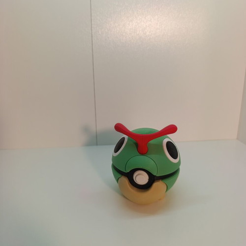 Caterpie Pokéball Clicker 3D printed collectible