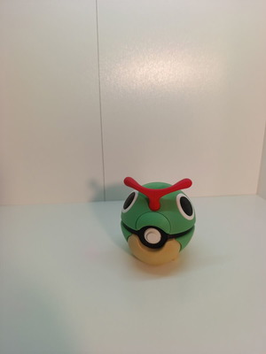 Caterpie Pokéball Clicker 3D printed collectible