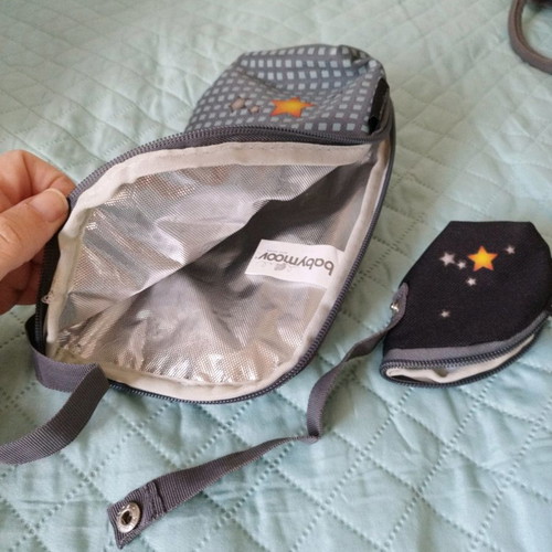 Babymoov changing bag used with insulated bottle holder