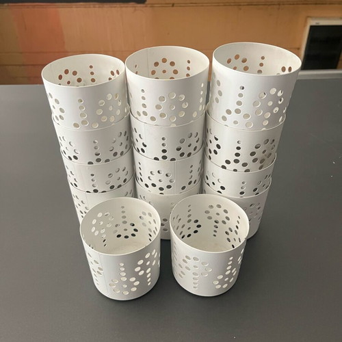 White metal tealight holders like new, pack of 14