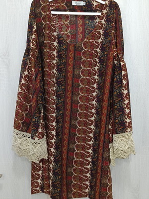Boudoir de Mikelina dress with unique sleeves, midi, summer