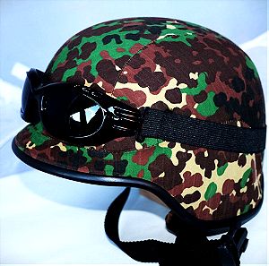 Κρανος μοτοσυκλετας με γυαλια U.S.A Army black Goggles multi Camouflage
