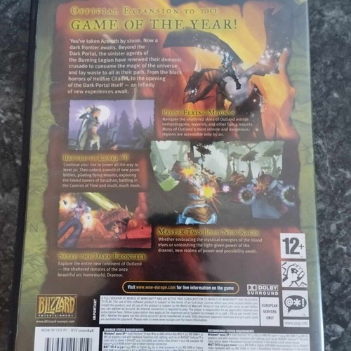 PC Game DVD World of Warcraft The Burning Crusade Expansion Set