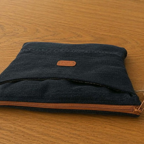Handmade 2-in-1 Tablet Sleeve and Clutch from Recycled Denim