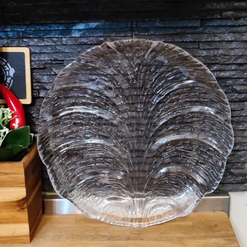 Eden Crystal Serving Tray like new, leaf-shaped, 31 cm