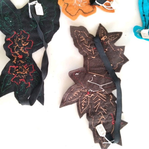 Handmade felt headbands with floral designs