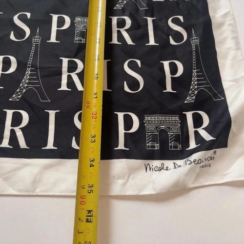 Nicole de Beauvoir Paris scarf black and white, like new, 34 inches