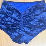 High-waisted velvet shorts new, size S, blue, suitable for pilates