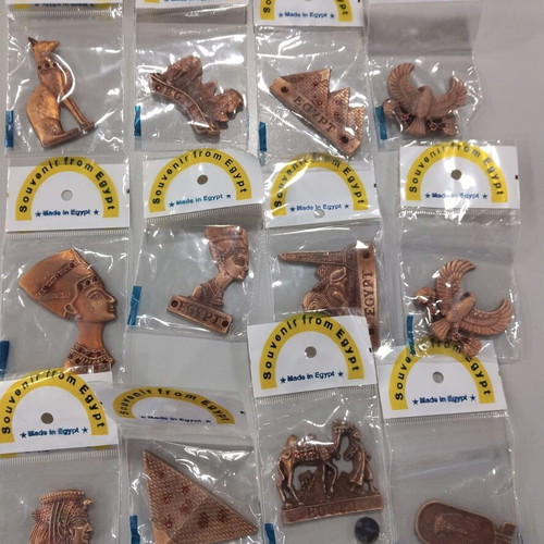 Egyptian metal souvenir magnets set of 12 like new