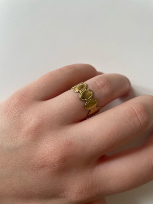Christo ring used with oval design and adjustable size gold-colored