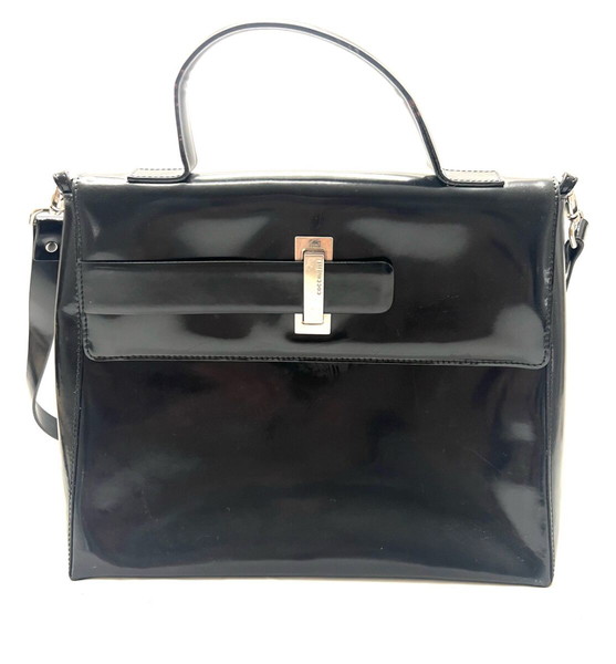 Coccinelle black patent leather handbag