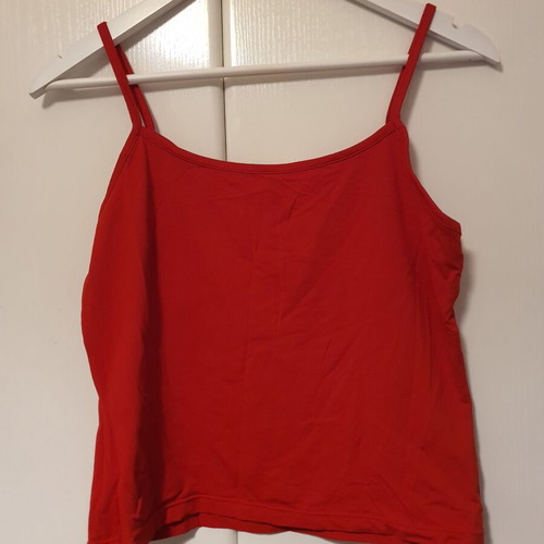 Top red with wrap neckline like new