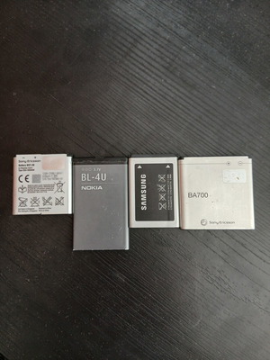Old mobile phone batteries, pack of 4, tested