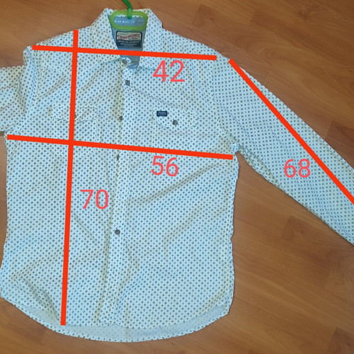 Petrol Industries men's shirt used, size L, white with blue pattern