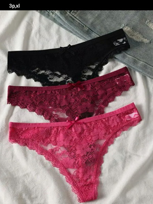 Women's lingerie set 3 pieces size XL new, multicolor