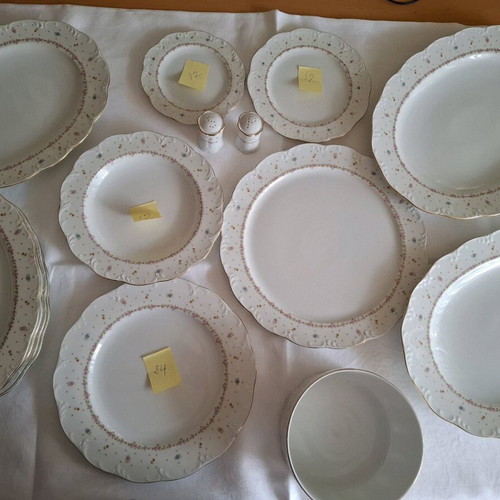 Rosenthal porcelain dinnerware set 72 pieces with floral and gold design