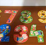  Εκπαιδευτικο Παιχνιδι Ξυλινοι Αριθμοι Παζλ ItsImagical, Για παιδια απο 2 ετων, Puzzle, Numbers, Wood, Education Game,