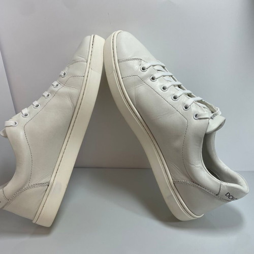 Dolce & Gabbana men leather sneakers like new, white, size 42.5