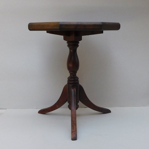 Octagonal coffee table used with marquetry, oak, antique