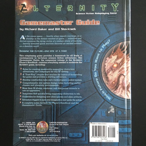 Alternity Gamemaster Guide Sci-Fi RPG book like new, English