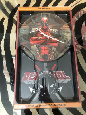 Deadpool Wall Clock like new with 3-D Katana Pendulum