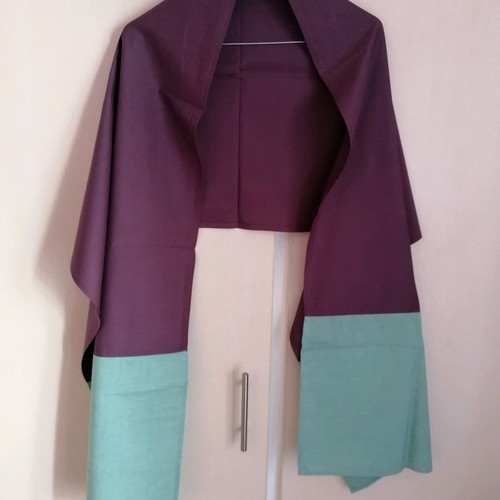 Long two-tone dress with matching scarf like new, size large