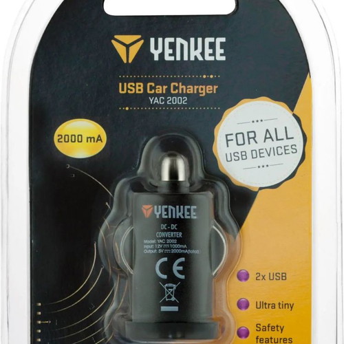 Yenkee YAC 2002 dual car charger 2000 mAh new