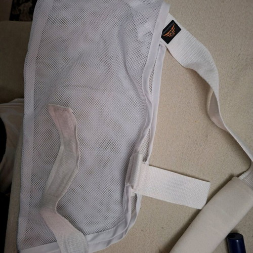 Arm and shoulder support sling used