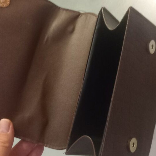 Crossbody bag new, brown synthetic leather with crocodile pattern