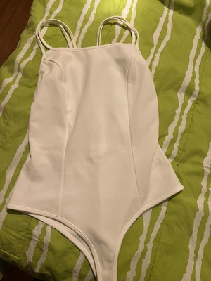 Women's white backless bodysuit