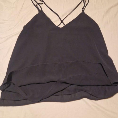 Stradivarius black blouse medium size like new with crisscross straps