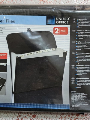 United Office Accordion File 2-Pack new, 13 compartments, A4 size