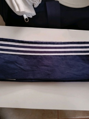 Navy collar used, white and black