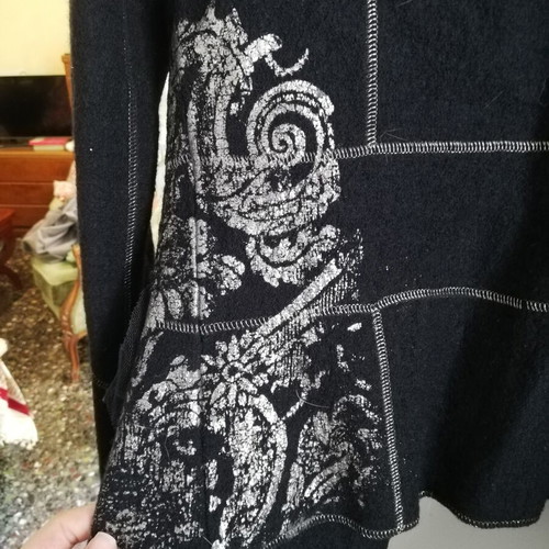 Derhy wool jacket small like new, black and gold
