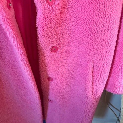 Stand Studio Teddy faux fur coat pink like new, size 42 IT