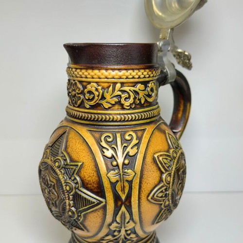 Vintage German ceramic jug medieval style like new