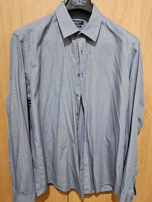 Manetti dress shirt XL 44 comfort fit white-gray like new