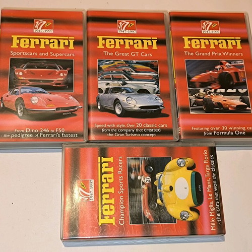 Collectible 50 Years of Ferrari VHS Tape Set used