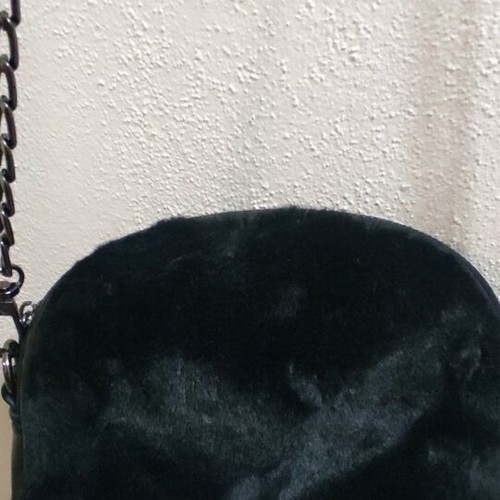 Small black fur shoulder bag like new