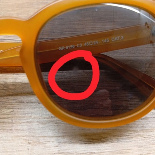 El Greco handmade sunglasses used, yellow frame with black gray lenses