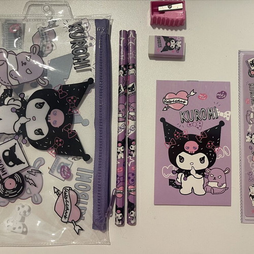 Kuromi stationery set new with transparent case and accessories
