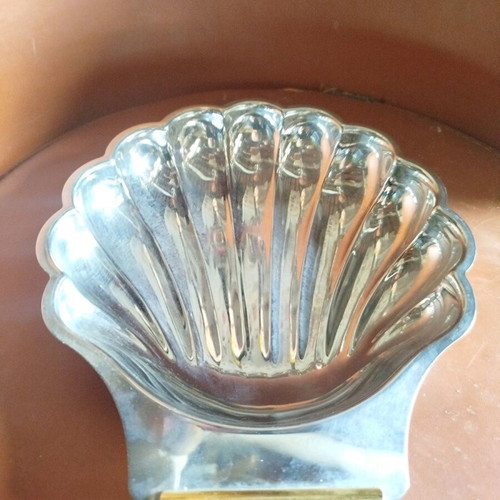 Shell serving tray used inox 25x23