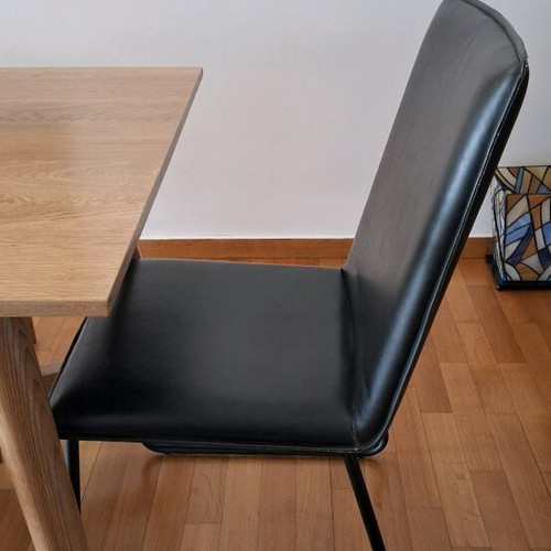 Dining chairs leather like new, set of 6