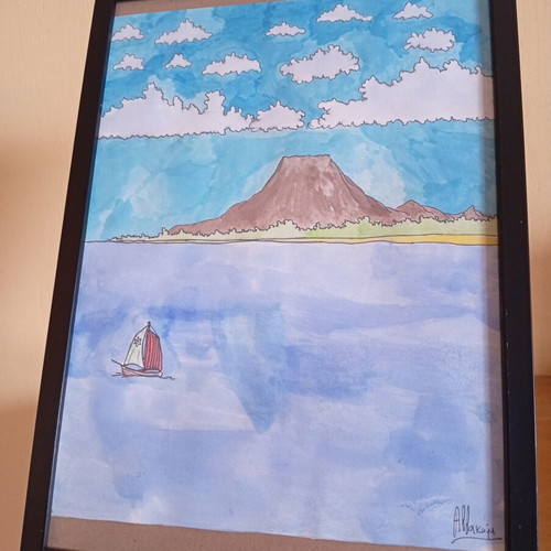 Painting Lost in the Tropics new, watercolor and pencil