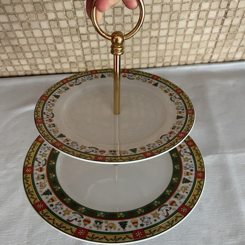 Christinholm Porcelain Christmas Two-Tier Serving Stand like new