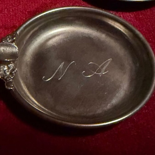 Vintage Silver Plated Small Plates pair 7 cm like new