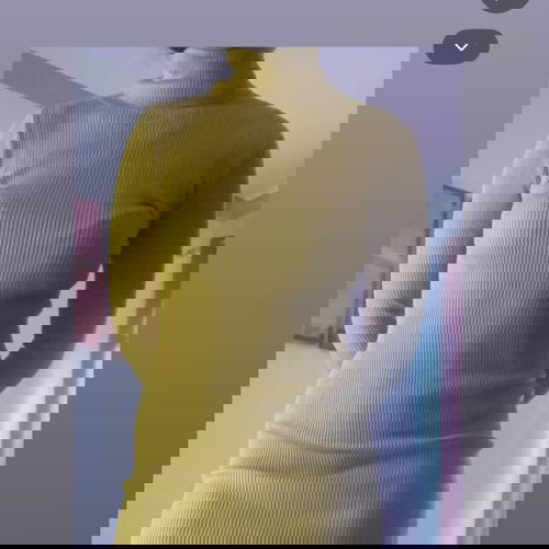 Φόρεμα Cherry Koko ribbed midi σαν καινούργιο, κίτρινο