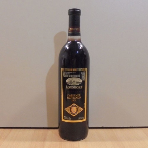 Longhorn California Cabernet Sauvignon wine bottle 750ml 2001 sealed like new
