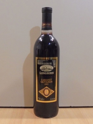 Longhorn California Cabernet Sauvignon μπουκάλι κρασί 750ml 2001 σφραγισμένο σαν καινούργιο